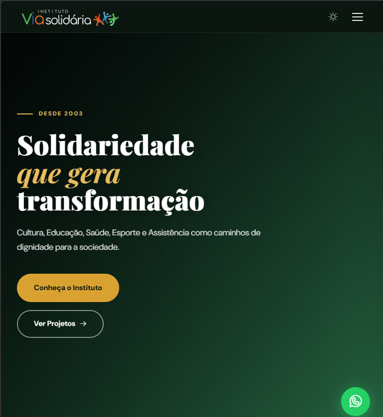 Site Institucional Instituto Via Solidária
